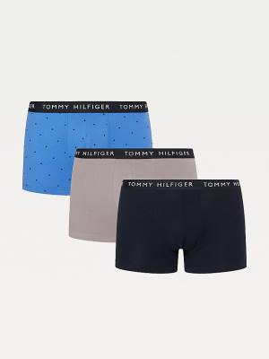 Bielizny Tommy Hilfiger 3-Pack Essential Recycled Bawełniane Trunks Męskie Niebieskie | TH973XAP