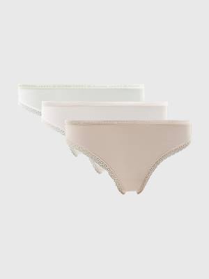 Bielizny Tommy Hilfiger 3-Pack Floral Koronkowe Trim Thongs Damskie Multi | TH273OEP