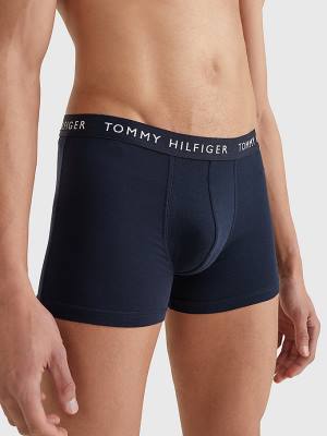 Bielizny Tommy Hilfiger 3-Pack Logo Waistband Trunks Męskie Białe | TH237TXV