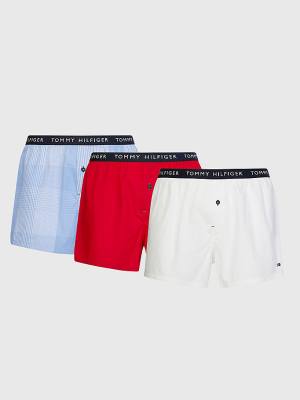 Bielizny Tommy Hilfiger 3-Pack Logo Waistband Button Fly Boxers Męskie Zielone | TH350NKO