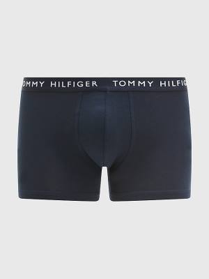 Bielizny Tommy Hilfiger 3-Pack Logo Waistband Trunks Męskie Czarne | TH512GTW