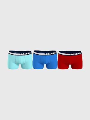 Bielizny Tommy Hilfiger 3-Pack Logo Waistband Trunks Męskie Niebieskie | TH598BQV