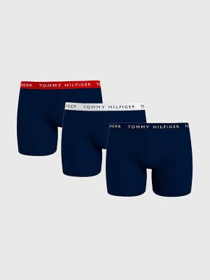 Bielizny Tommy Hilfiger 3-Pack Logo Waistband Bokser Briefs Męskie Brązowe | TH671EBA