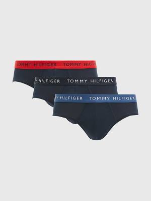 Bielizny Tommy Hilfiger 3-Pack Logo Waistband Briefs Męskie Fioletowe | TH835YVC