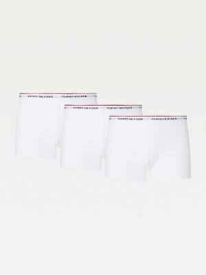 Bielizny Tommy Hilfiger 3-Pack Premium Logo Waistband Trunks Męskie Białe | TH584XOI