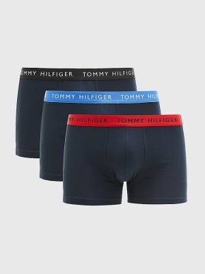 Bielizny Tommy Hilfiger 3-Pack Repeat Logo Trunks Męskie Czarne | TH134TIR