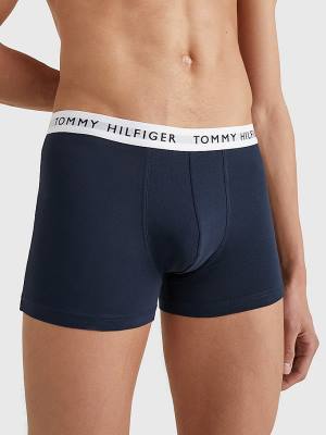 Bielizny Tommy Hilfiger 3-Pack Repeat Logo Trunks Męskie Czarne | TH513KPD