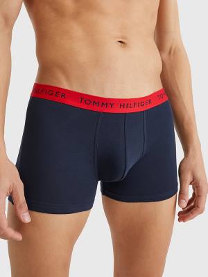 Bielizny Tommy Hilfiger 3-Pack Repeat Logo Trunks Męskie Fioletowe | TH638EXI