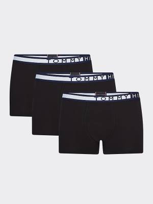 Bielizny Tommy Hilfiger 3-Pack Statement Waistband Trunks Męskie Czarne | TH015VUS