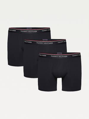 Bielizny Tommy Hilfiger 3-Pack Stretch Bawełniane Bokser Shorts Męskie Czarne | TH213RET