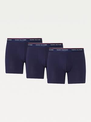 Bielizny Tommy Hilfiger 3-Pack Stretch Bawełniane Bokser Shorts Męskie Niebieskie | TH853DVW