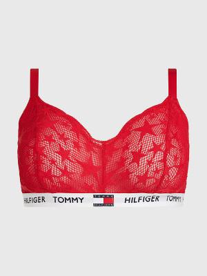 Bielizny Tommy Hilfiger Curve Tommy 85 Star Koronkowe Triangle Bra Damskie Czerwone | TH927IGO