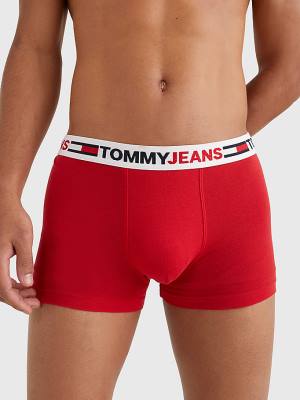 Bielizny Tommy Hilfiger Logo Waistband Trunks Męskie Czerwone | TH264LZF