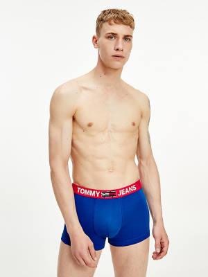 Bielizny Tommy Hilfiger Logo Waistband Trunks Męskie Niebieskie | TH785UPS