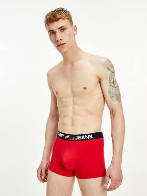 Bielizny Tommy Hilfiger Logo Waistband Trunks Męskie Czerwone | TH975ILW