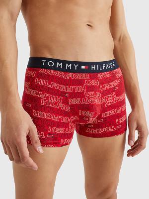 Bielizny Tommy Hilfiger Original All-Over Print Trunks Męskie Beżowe | TH158FMA