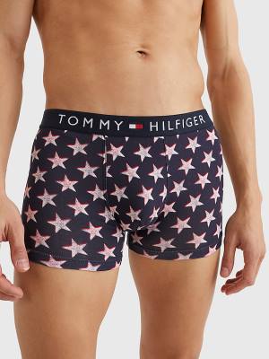 Bielizny Tommy Hilfiger Original All-Over Print Trunks Męskie Beżowe | TH374JMB