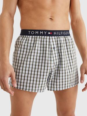 Bielizny Tommy Hilfiger Original Logo Waistband Print Bokser Shorts Męskie Beżowe | TH480ELC