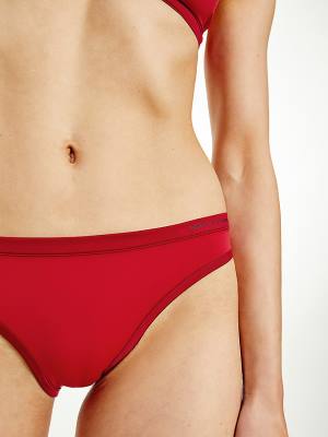 Bielizny Tommy Hilfiger Satin Trim Bikini Briefs Damskie Czerwone | TH765WIJ