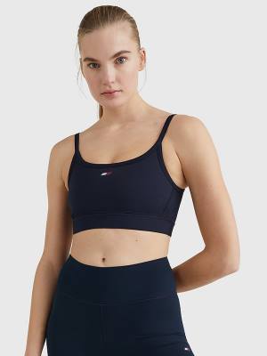 Bielizny Tommy Hilfiger Sportowe Low Support Bra Damskie Niebieskie | TH670RTC