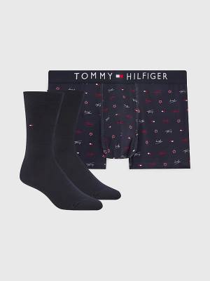 Bielizny Tommy Hilfiger Stretch Bawełniane Trunks And Socks Set Męskie Brązowe | TH569XTW