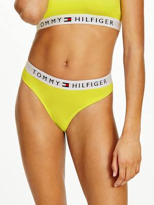 Bielizny Tommy Hilfiger Stretch Bawełniane Stringi Damskie Żółte | TH983NQO