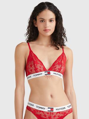 Bielizny Tommy Hilfiger Tommy 85 Star Koronkowe Triangle Bra Damskie Czerwone | TH682PRI