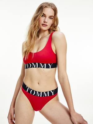 Bielizny Tommy Hilfiger Ultra Soft Logo Underband Bralette Damskie Czerwone | TH041SAM