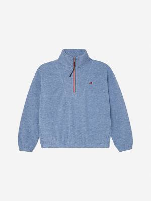 Bluzy Tommy Hilfiger Adaptive Half Zip Popover Damskie Niebieskie | TH782SLQ