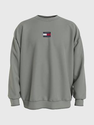 Bluzy Tommy Hilfiger Badge Crew Neck Męskie Szare | TH019XMY