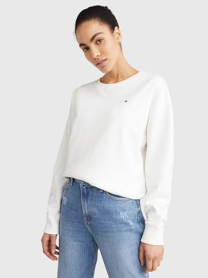 Bluzy Tommy Hilfiger Crew Neck Relaxed Fit Damskie Białe | TH069QKI