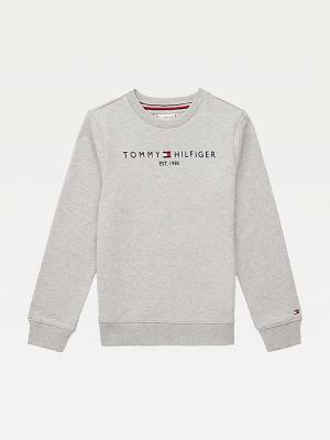 Bluzy Tommy Hilfiger Essential Logo Chłopięce Szare | TH519KJR