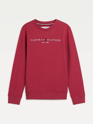 Bluzy Tommy Hilfiger Essential Logo Dziewczynka Czerwone | TH671HNV