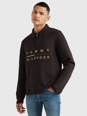 Bluzy Tommy Hilfiger Icons Mock Turtleneck Relaxed Fit Męskie Czarne | TH273RGI