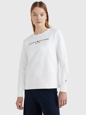 Bluzy Tommy Hilfiger Organic Bawełniane Crew Neck Damskie Białe | TH952PUE