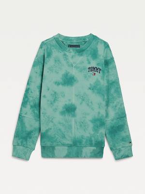 Bluzy Tommy Hilfiger Organic Bawełniane Tie-Die Varsity Chłopięce Zielone | TH976NKO