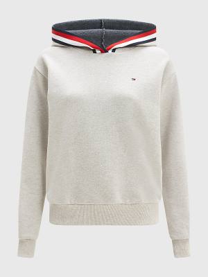 Bluzy Z Kapturem Tommy Hilfiger Exclusive Stripe Detail Damskie Beżowe | TH085HAB