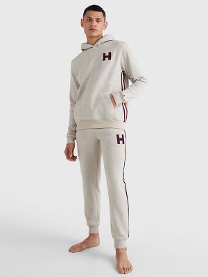 Bluzy Z Kapturem Tommy Hilfiger Exclusive Signature Detail Monogram Męskie Beżowe | TH746FZU