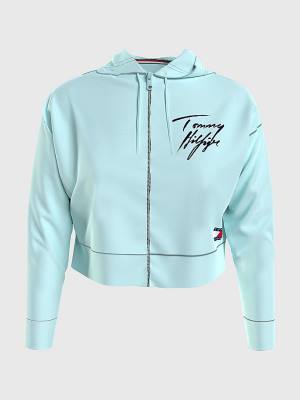 Bluzy Z Kapturem Tommy Hilfiger Tommy 85 Signature Logo Cropped Damskie Niebieskie | TH304DMA