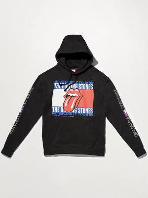 Bluzy Z Kapturem Tommy Hilfiger Tommy Revisited Rolling Stones Męskie Czarne | TH053NRH