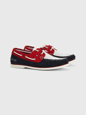 Buty Codzienne Tommy Hilfiger Klasyczne Zamszowe Łódź Męskie Niebieskie | TH476QSV