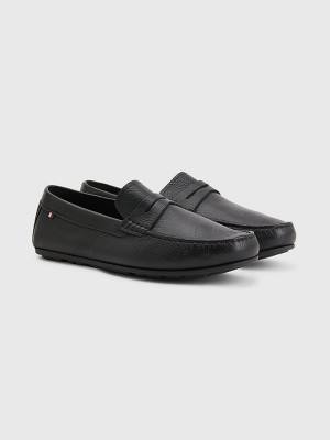 Buty Eleganckie Tommy Hilfiger Classics Skórzane Driving Męskie Czarne | TH530KDQ