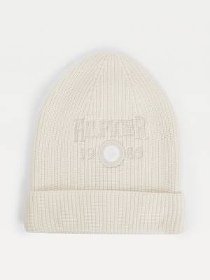 Czapki Tommy Hilfiger Crest Embroidery Beanie Męskie Białe | TH415LSP