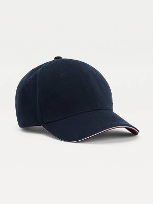 Czapki Tommy Hilfiger Elevated Signature Cap Męskie Niebieskie | TH206IRO