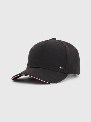 Czapki Tommy Hilfiger Elevated Signature Tape Cap Męskie Czarne | TH856DGJ