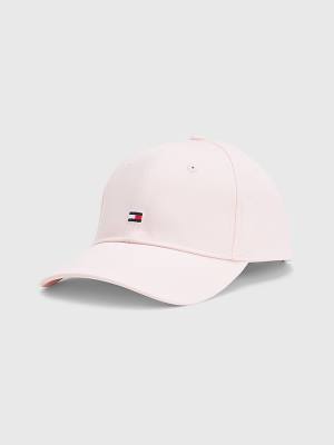 Czapki Tommy Hilfiger Essential Organic Bawełniane Flag Cap Damskie Różowe | TH627FAK