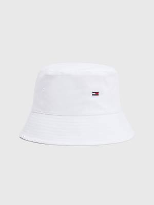 Czapki Tommy Hilfiger Essential Organic Bawełniane Bucket Damskie Białe | TH714FGY