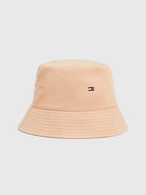 Czapki Tommy Hilfiger Essential Organic Bawełniane Bucket Damskie Beżowe | TH793XGW