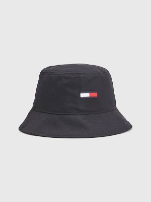 Czapki Tommy Hilfiger Flag Embroidery Bucket Męskie Czarne | TH145IPB