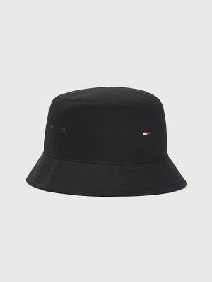 Czapki Tommy Hilfiger Flag Embroidery Bucket Męskie Czarne | TH531OWH